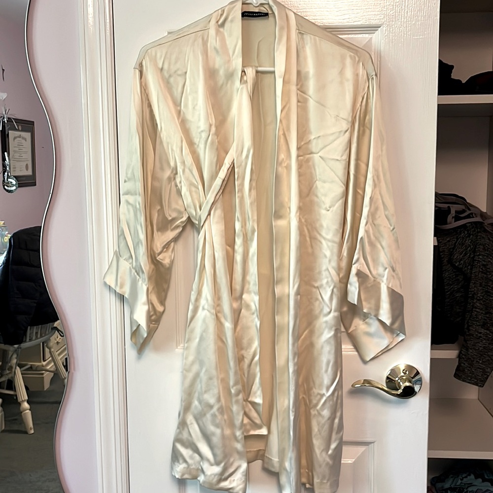 Josie Natorie white silk gown robe